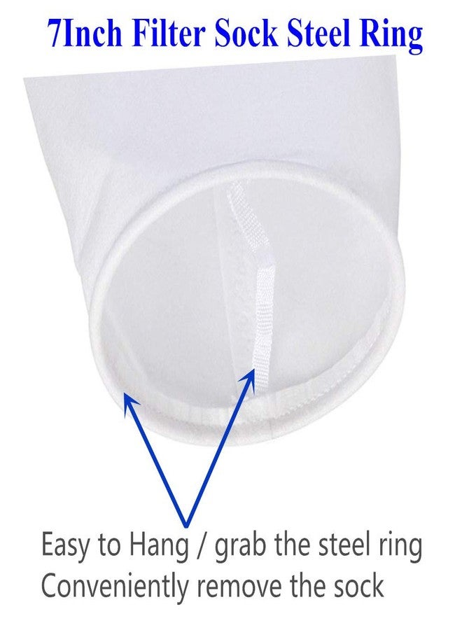 Honritone 7 Inch Ring Filter Sock 1 Micron - by 17 Inch Long - 2 Pack - Felt Filter Bags for Industrial, Aquarium Sump, Pond, Reef Tank, Chemicals (1 Micron - 7 Inch Steel Ring) - Image 4
